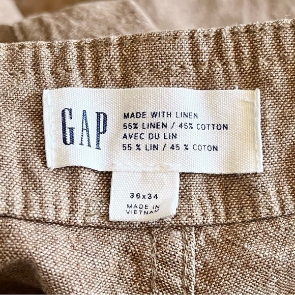 GAP Khaki Linen Blend Cuffed Pants Size 36 x 34 - Picture 9 of 11
